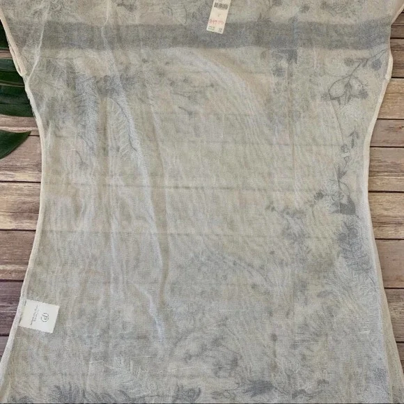 Kavita Bhartia cream embroidered sheer tunic top - Picture 10 of 11